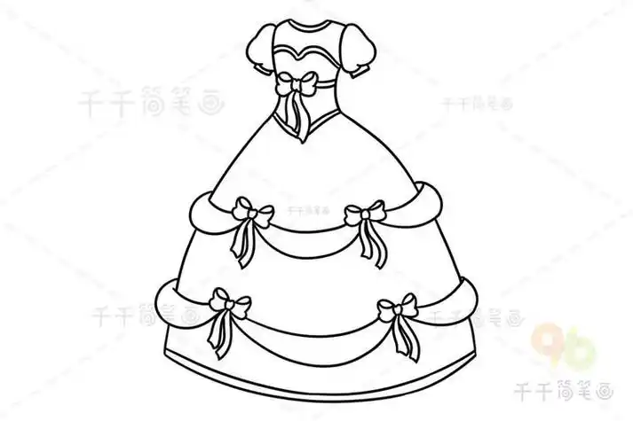 超萌可爱公主裙夏季简笔画