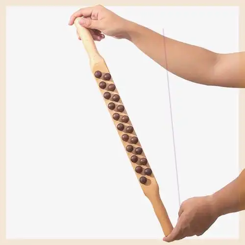 推背按摩工具20珠擀筋棒全身通用刮痧经络疏通背部肩颈榉木赶筋棒