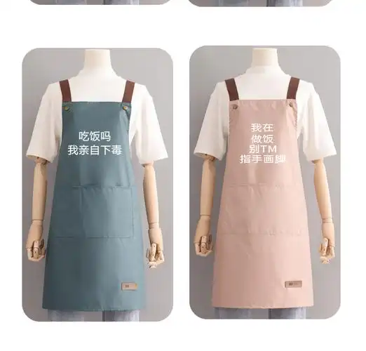 创意搞笑围裙防水厨房家用做饭围裙女个性创意文字搞笑围腰男厨房工作