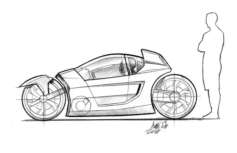 未来,科技感,交通,摩托,手绘,工业设计