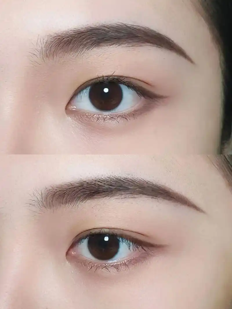 落尾眉 | 画眉教程~落尾眉眉形特点→ 眉峰平缓,上下边缘都 - 抖音