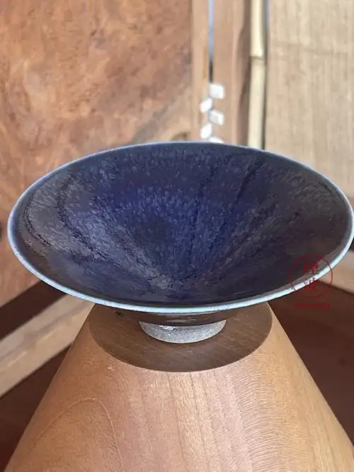 烟波 日本陶艺大师 古川刚 炫晶苍雪华杯 天目 建盏 茶盏 茶杯 斗笠杯