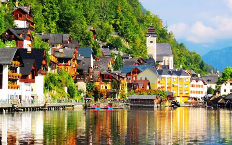 奥地利哈尔施塔特风景图片欧洲奥地利哈尔施塔特