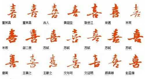 行书的喜字怎么写