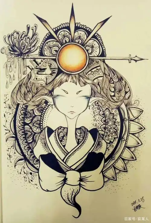 练习绘画作品,丙烯,线描