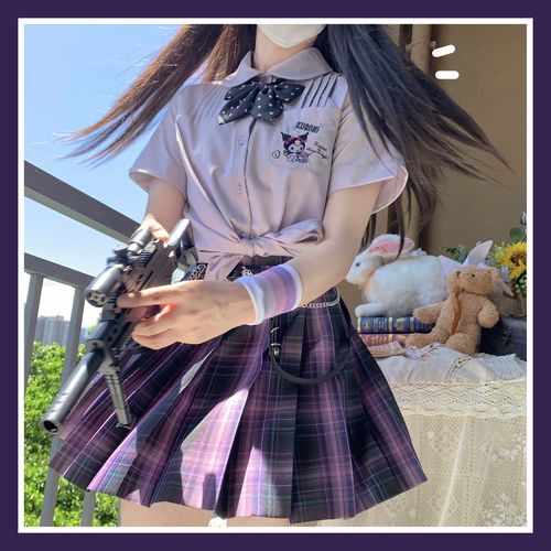 黑羽绫一原创jk格裙电竞紫格【幻想失格】夏