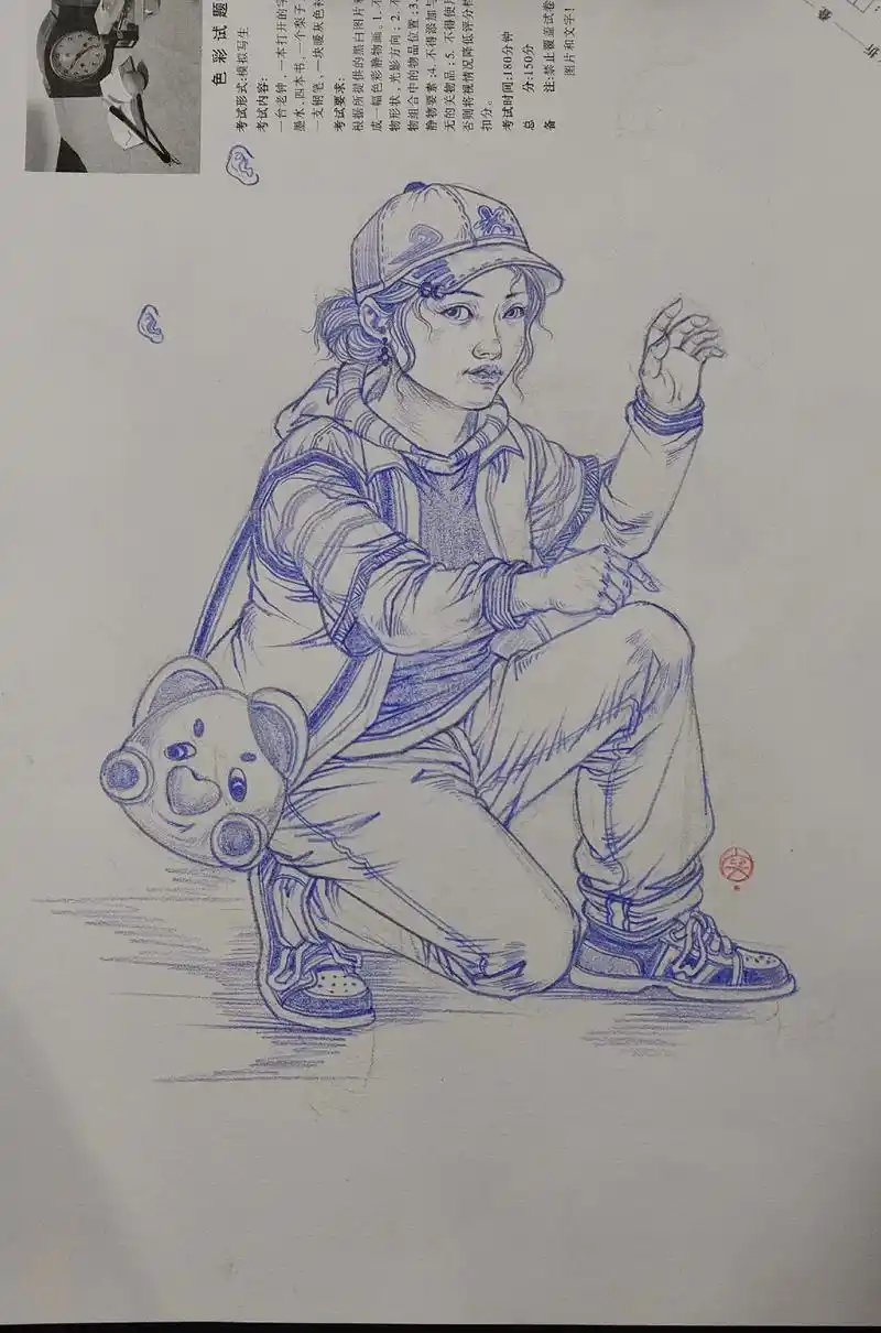 蹲姿默写.#手绘 #画画 #速写 #日常瞎画  #线性速写 - 抖音