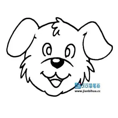 卡通动物小狗头像简笔画