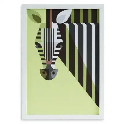 【贝占风格】与兽对望 动物装饰画有框画抽象动物画玄关画壁画