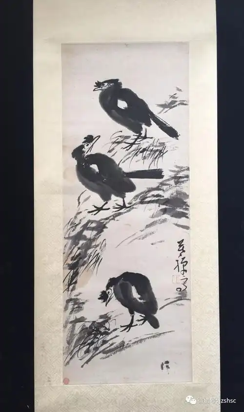 每日一画李苦禅八哥图