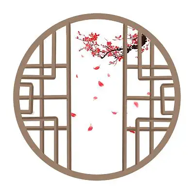 古风边框复古简约圆形png素材