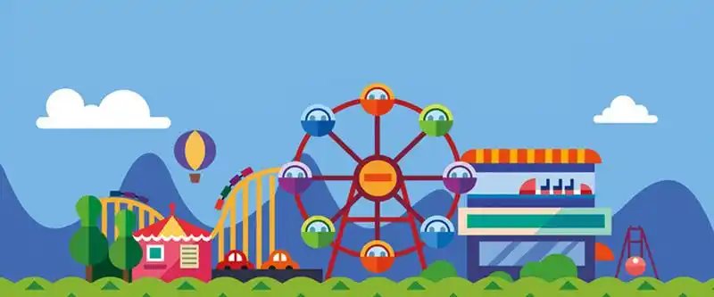 游乐场卡通蓝色banner背景