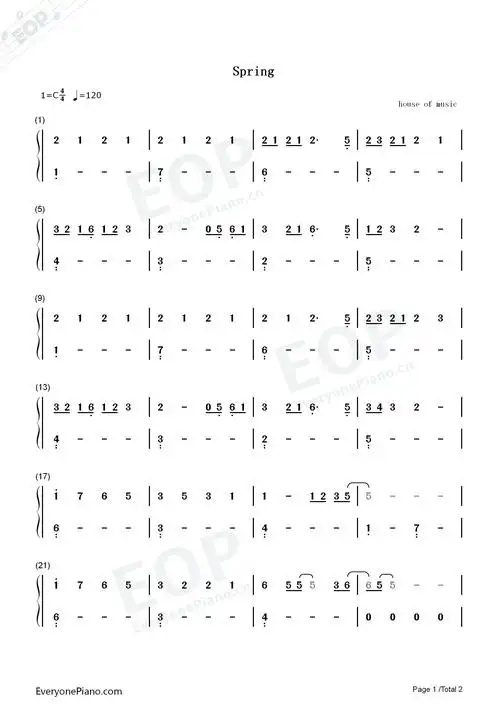 spring-等雨的花儿-钢琴谱文件(五线谱,双手简谱,数字谱,midi,pdf)