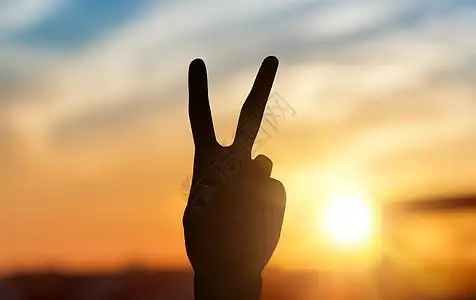 胜利手势背景图片素材