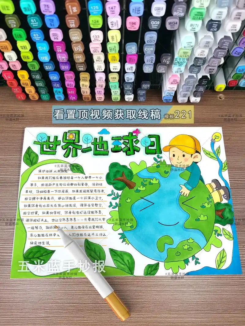 【世界地球日】手抄报保护地球环境.