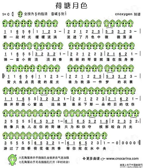 荷塘月色 陶笛谱