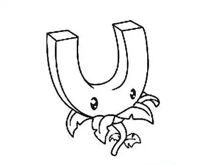 植物大战僵尸磁力菇的简笔画图片