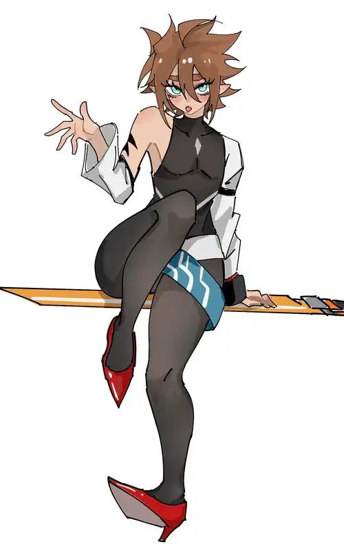 安迷修,穿上了梦寐以求的高跟鞋.