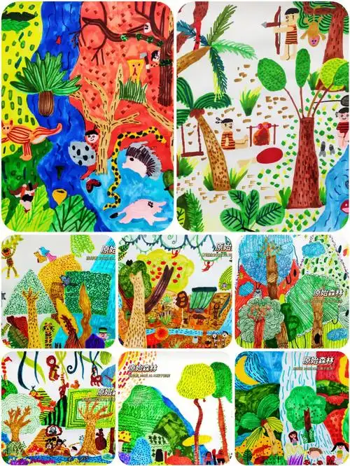 原始森林点线面装饰