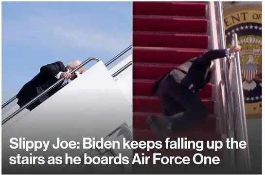 78岁拜登乘机连摔三次白宫风太大了普京川普纷纷补刀夺笋网友狂玩梗