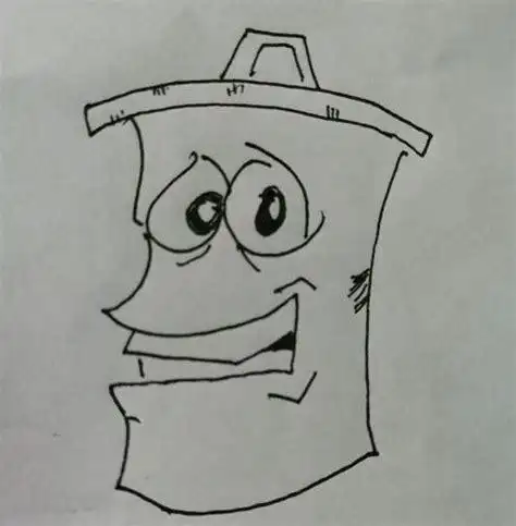 垃圾桶怎么画图片