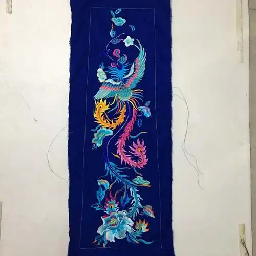 刺绣辅料凤凰牡丹机绣凤图婚礼礼服中国国风苗族织锦