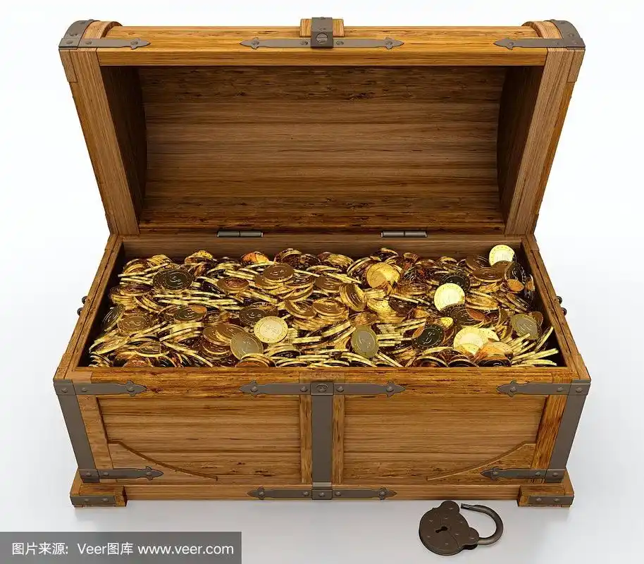 百宝箱,充满的,黄金,商务,安全