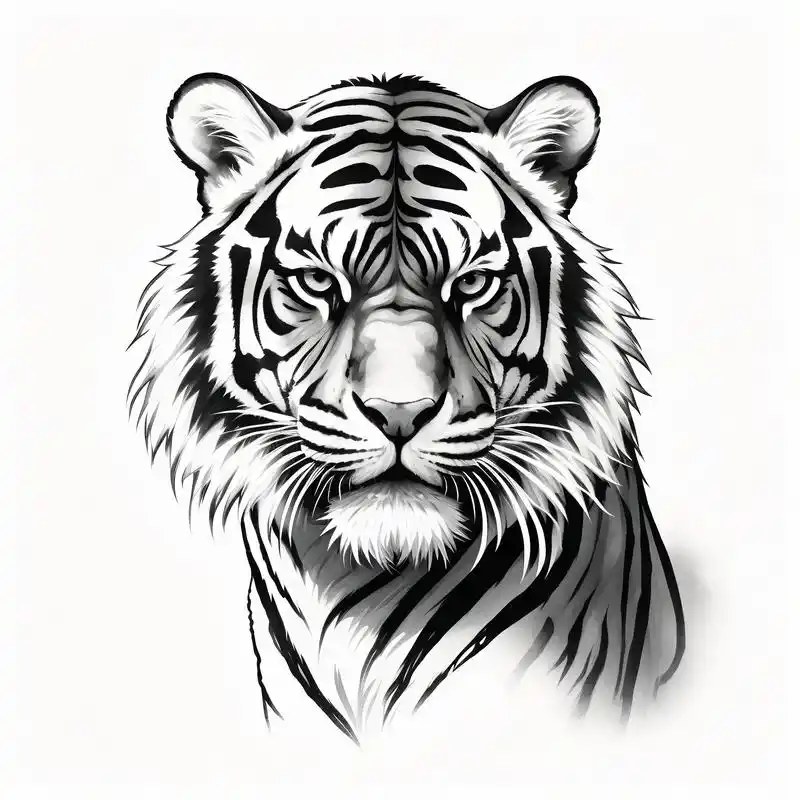 99黑白素描老虎头像96