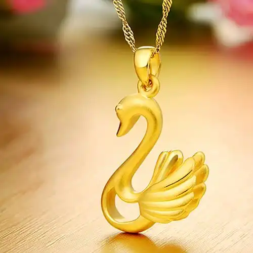 金至尊3d-gold 足金天鹅黄金吊坠 定价/不含链 如图 约2.18g