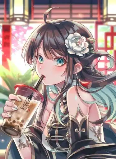 小米小女孩 美女珍珠奶茶 美甲手机超高清壁纸