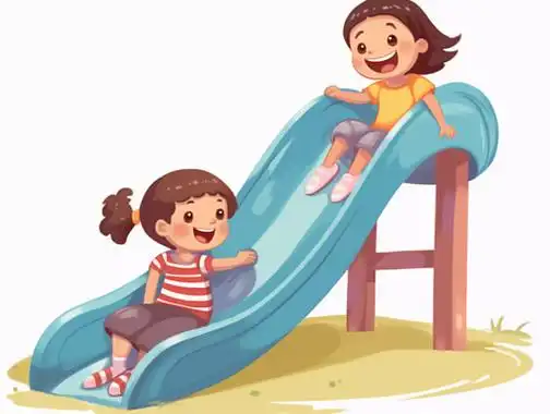 幼儿园小孩玩滑梯卡通儿童插图幼儿园招生