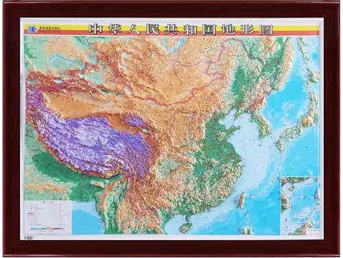办公室挂图挂画地图立体边框三维x0.88中国行政区划图