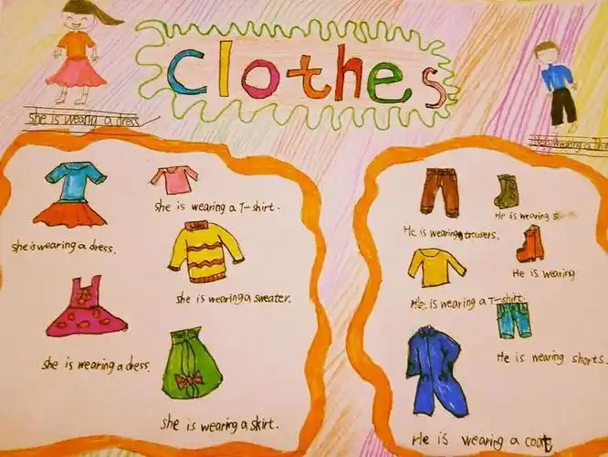 有关服装和颜色的英语手抄报 英语颜色手抄报