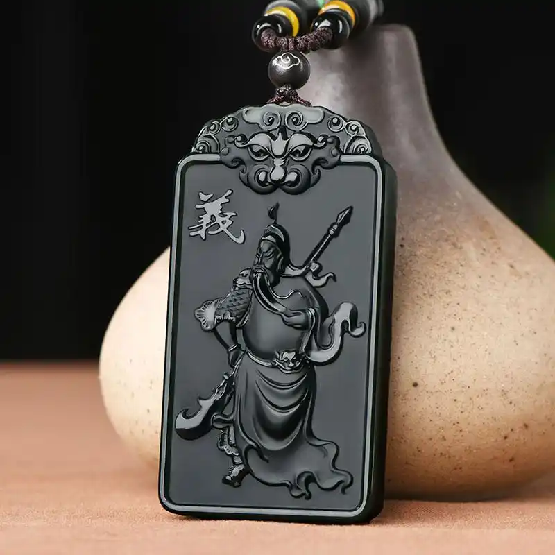 和田玉关公墨玉