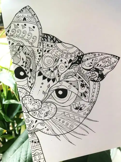 等待春天的猫黑白装饰画