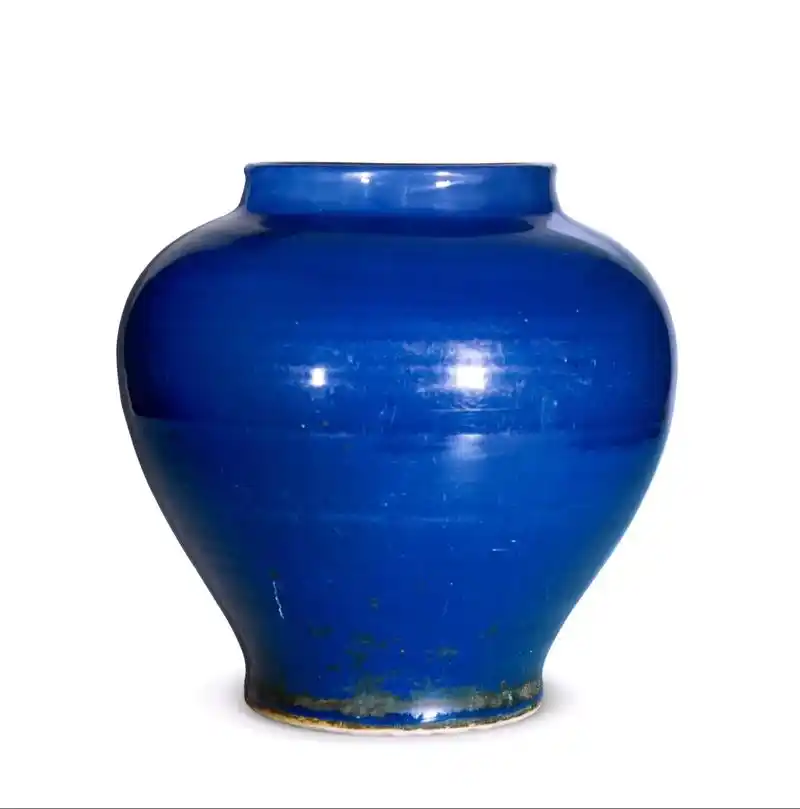 中贸圣佳宣德苏麻离青宝石蓝釉官窑大罐.