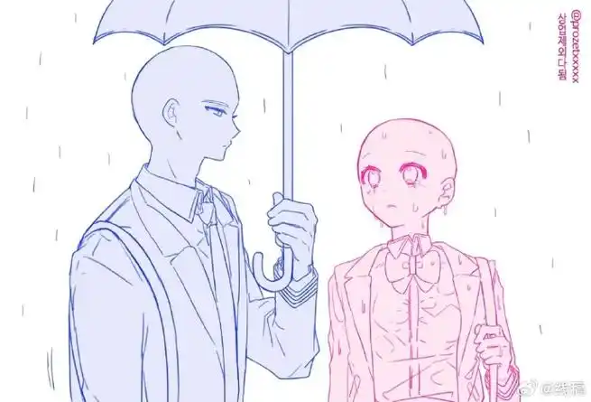 情侣有爱互动模板素材 #板绘##最近画了什么#线稿超话