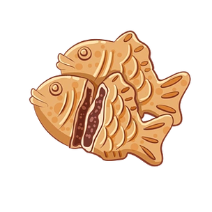 手绘鲷鱼烧美食插画