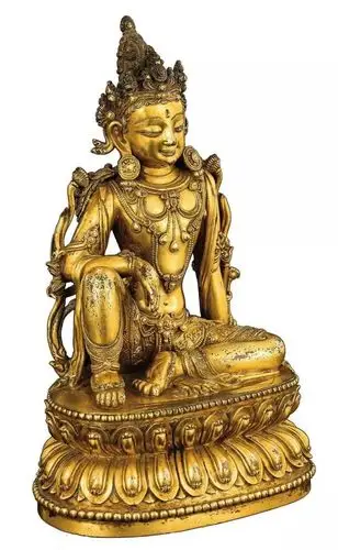 【独家视频】具足般若 空性通达 | 存世极罕铜鎏金转轮王自在观音