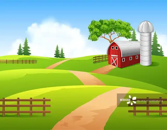 农场背景卡通