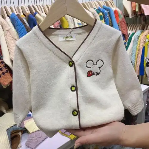 童装针织衫外套春秋新款男儿儿童开衫毛衣纯棉毛衣