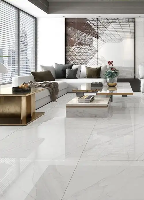 新中源800x800客厅净化大理石瓷砖负离子爵士白防滑地砖