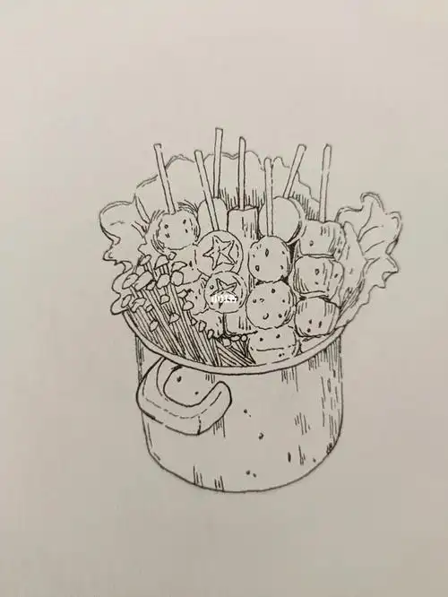 钢笔淡彩330关东煮