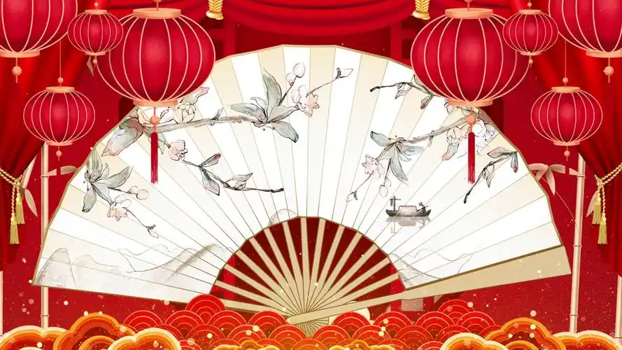 4k中国风喜庆戏曲相声舞台背景视频_3840x2160_高清视频素材下载(编号