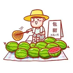 夏季摆地摊卖西瓜