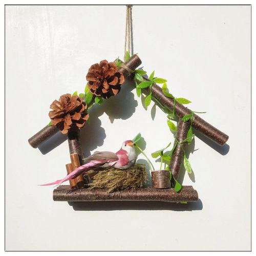 手工干树枝墙上挂件幼儿园环创饰品墙面装饰空中创意吊饰diy壁饰 创意