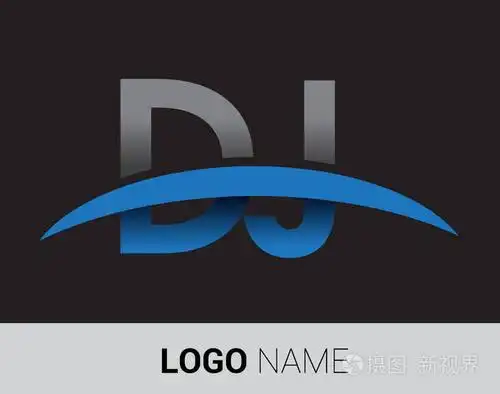 dj 字母徽标, 初始徽标标识为您的企业和公司