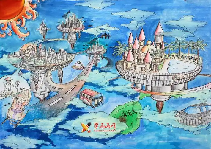 中学生科幻画获奖作品太空城市