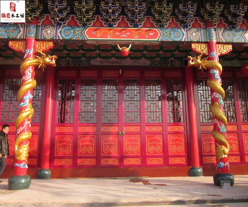 定做东阳木雕门中式装修寺庙仿古门 门窗花格门雕花门宗祠实木门