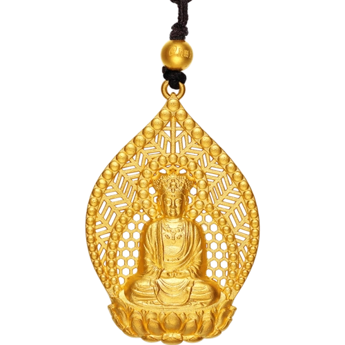 周六福黄金吊坠男女新款龙蛇年守护神普贤菩萨本命佛古法aa043861